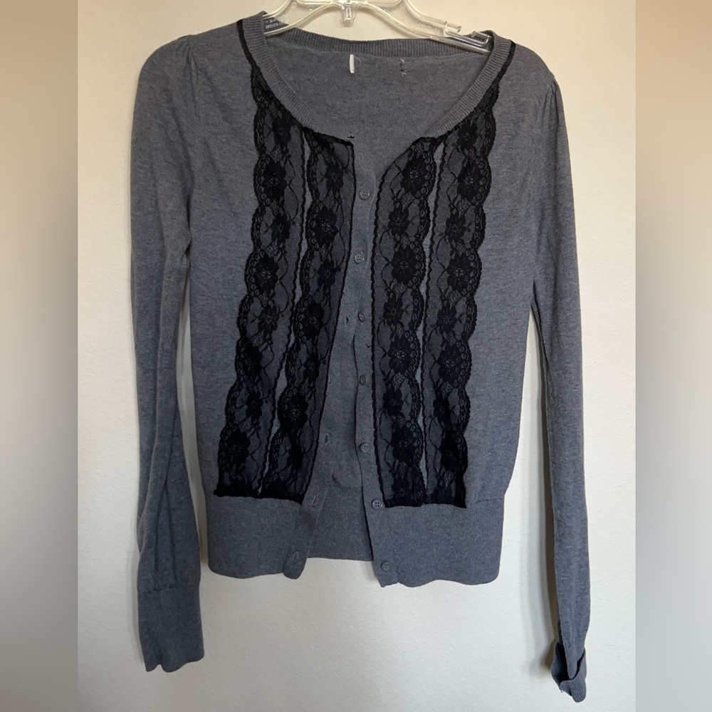 coquette vintage black laced cardigan